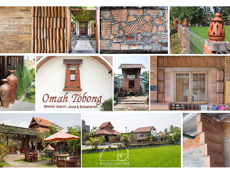Desain restoran tropis eklektik tepi sawah Omah Tobong di Klajuran, Godean, DI Yogyakarta